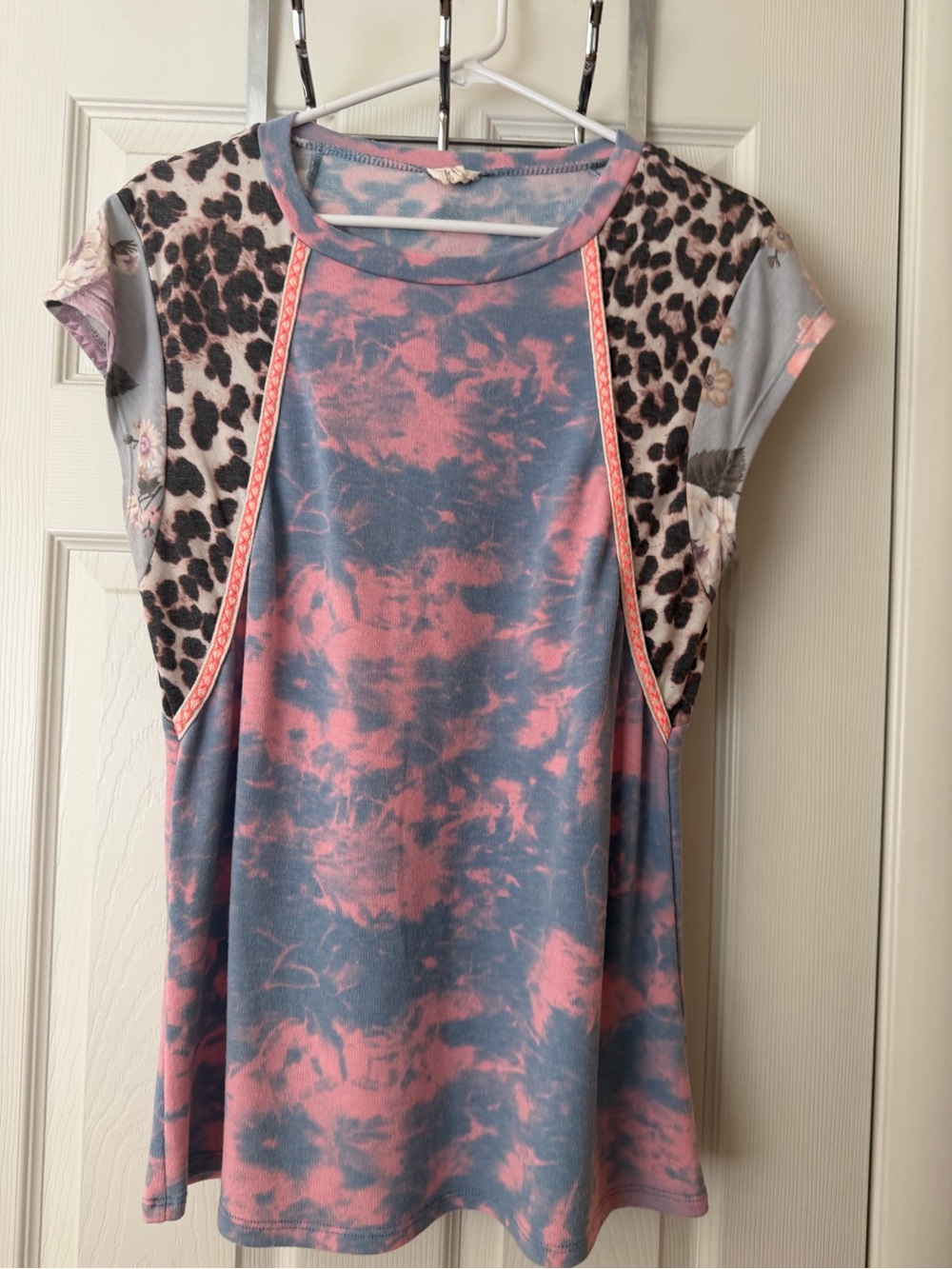 Lovely Melody Pink and Blue Tie-Dye Tee